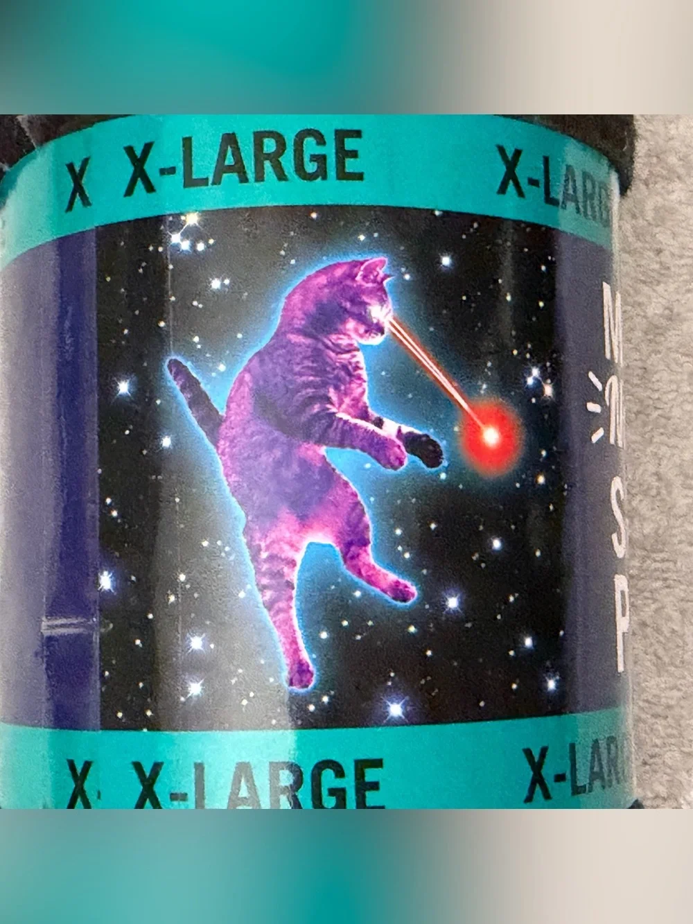 NWT Briefly Stated Novelty Sleep Pant Laser Beam Cat Kitty Galactic Space Print